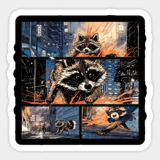 Street Cats need your Support - Vintage Raccoon Comic Cartoon Sticker T-shirt Sticker